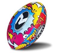 RUGBIER Mini palla da rugby per ragazzi e ragazze T2 - Iniziazione e allenamento - Pallone promozionale - Regalo Rugby - Modello Comic Try