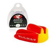 Rugbier - Paradenti Classic per Rugby - Taglia Adulti e Giovani dai 12 anni in su - Unisex - Protezione dentale Sportiva Senior - Modello Rosso Giallo