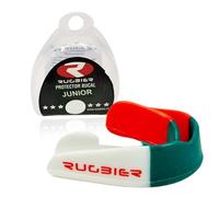 Rugbier - Paradenti Classic per Rugby - Taglia Bambini fino a 12 anni - Unisex - Paradenti Sportivi Junior - Modello Rosso Verde Bianco