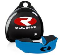 RUGBIER - Paradenti Rugby - Duo Gel Termomodellabile - Taglia Adulti e Bambini - Unisex - Protezione Dentale Avanzata (AZUL/NEGRO, JUNIOR)