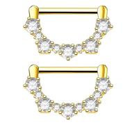 RUGBOL Barrette per capezzoli, piercing a bottone per donna e ragazza (argento)