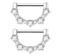 RUGBOL Barrette per capezzoli, piercing a bottone per donna e ragazza (oro)