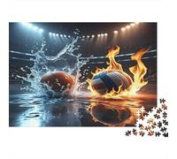 Rugby Campo Sfida Puzzle 1000 Pezzi Carta per Adulti Elementi Acqua Fuoco Gioco di Puzzle 1000 Pezzi Relax Famiglia Decorazione Regalo 38x26cm/1000pcs