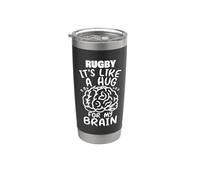 Rugby come un abbraccio per il mio cervello divertente giocatore di rugby Bicchiere termico in acciaio inox doppia parete