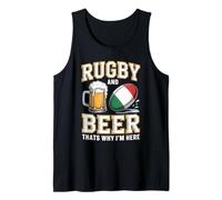 Rugby e Birra Ecco perché Sono Qui Bandiera Italiana Tifosi Canotta
