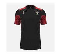 RUGBY GALLES - MAGLIA ALLENAMENTO NERA TRAINING POLY - MACRON - Stagione 2023/24