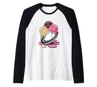 Rugby Goccia Gelato Spruzza Sport Gocciolanti Maglia con Maniche Raglan