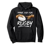 Rugby Michelangelos Hands «Thank God For Rugby» divertente Felpa con Cappuccio