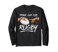 Rugby Michelangelos Hands «Thank God for Rugby» Divertente Maglia a Manica