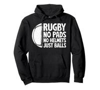 Rugby No Pads No Helmets Just Balls Giocatore di rugby Sport Fan Felpa con Cappuccio