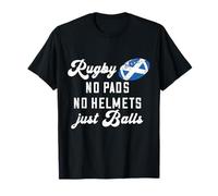 Rugby No Pads No Helmets Just Balls Scozia Bandiera Scozzese Maglietta