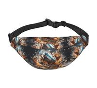 Rugby on Fire - Marsupio a tracolla grande, alla moda, da viaggio, casual, per ragazzi, adatto per sport, corsa, ciclismo, viaggi, pesca