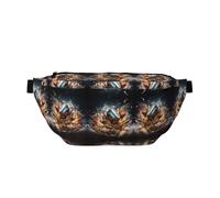 Rugby on Fire Prints Marsupio da corsa regolabile borsa a tracolla leggera e confortevole adatta per fitness jogging viaggi