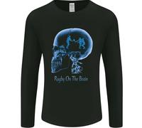 Rugby On The Brain Divertente Giocatore Di Union Uomo Manica Lunga T-Shirt