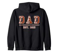Rugby papà dal 2015 Compleanno Padre Festa Vintage Felpa con Cappuccio