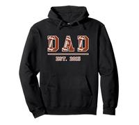 Rugby papà dal 2015 Compleanno Padre Festa Vintage Felpa con Cappuccio
