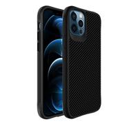 IMOSHION Rugged Hybrid Carbon Cover per Apple iPhone 12/ iPhone 12 Pro, Nero