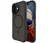 IMOSHION Rugged Hybrid Carbon metallo Cover per Apple iPhone 16 Plus, Nero