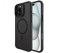 IMOSHION Rugged Hybrid Carbon metallo Cover per Apple iPhone 16 Pro, Nero