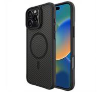 IMOSHION Rugged Hybrid Carbon metallo Cover per Apple iPhone 16 Pro Max, Nero