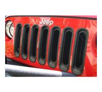 Rugged Ridge 11306.30 Kit Inserti Griglia Nero; 07-18 Jeep Wrangler JK