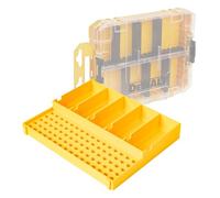 RUGGED TOOLS Vassoio con 80 supporti esagonali e 5 sezioni di stoccaggio compatibile con Dewalt ToughCase Medium (DWAN2190) - Giallo (80H5s)