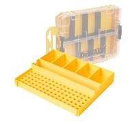 RUGGED TOOLS Vassoio con 80 supporti esagonali e 6 sezioni di stoccaggio compatibile con Dewalt ToughCase Medium (DWAN2190) - Giallo (80H6s)