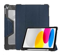 CUSTODIA PER TABLET ACCEZZ a libro a tre ante robusta, 11", vera pelle, chiusura magnetica