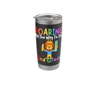 Ruggendo al leone di 2 ° grado ruggito bambini tornano a scuola leoni Bicchiere termico in acciaio inox doppia parete