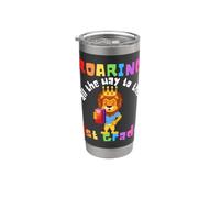 Ruggendo al leone di prima elementare ruggito bambini tornano a scuola leoni Bicchiere termico in acciaio inox doppia parete