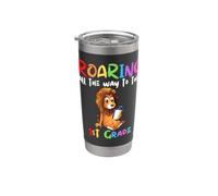 Ruggendo al leone di prima elementare ruggito bambini tornano a scuola leoni Bicchiere termico in acciaio inox doppia parete