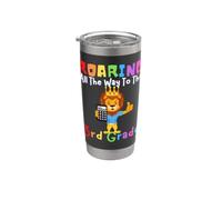 ruggendo al leone di terza elementare ruggito bambini torna a scuola leoni Bicchiere termico in acciaio inox doppia parete