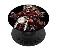 Ruggendo lungo la strada con questo leone su una moto PopSockets PopGrip Adesivo
