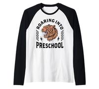 Ruggendo nella Tigre prescolare Divertente Sono Pronto per la Scuola Materna Maglia con Maniche Raglan
