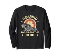 Ruggendo Troppo Vecchio per Questo Club Sabertooth Tiger Fun Smilodon Maglia a Manica