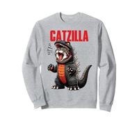 Ruggente Catzilla Monster Costume Divertente Gatto Kaiju Grafica Felpa