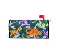 Ruggente Dino Skull Fluorescente Giallo Viola Camouflage Decorativo Casella Postale Coperture per il Ringraziamento carino patrick mailbox copre magnetico dimensioni standard copertura para buzon