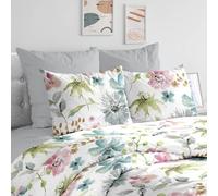 Ruggeri - Completo Copripiumino Matrimoniale - Made in Italy - 100% Puro Cotone - Collezione Flower Mon Amour (Eden)