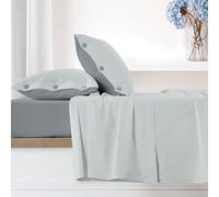 Ruggeri - Completo Letto - 100% Cotone di Alta Qualità Morbido e Traspirante | 2 Federe + 1 Lenzuolo con Angoli + 1 Lenzuolo Sopra | Collezione Everyday (Grigio, Matrimoniale)