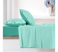 Ruggeri - Completo Letto - 100% Cotone di Alta Qualità Morbido e Traspirante | 2 Federe + 1 Lenzuolo con Angoli + 1 Lenzuolo Sopra | Collezione Everyday (Verde, Matrimoniale)