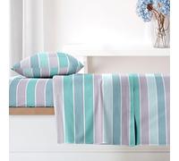 Ruggeri - Completo Letto - 100% Cotone di Alta Qualità Morbido e Traspirante | 2 Federe + 1 Lenzuolo con Angoli + 1 Lenzuolo Sopra | Collezione Everyday (Color Lines, Una piazza e mezzo)