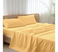 Ruggeri - Completo Letto - 100% Morbida Microfibra di Alta Qualità | 2 Federe + 1 Lenzuolo con Angoli + 1 Lenzuolo Sopra - Collezione Shiny Day (Arancione)