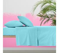 Ruggeri - Completo Letto - 100% Morbida Microfibra di Alta Qualità | 2 Federe 50x80cm + 1 Lenzuolo con Angoli 170x195cm + 1 Lenzuolo Sopra 240x280cm - Collezione Beat (Azzurro, Matrimoniale)