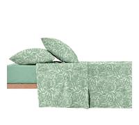 Ruggeri - Completo Letto - 100% Morbida Microfibra di Alta Qualità | Federe + 1 Lenzuolo con Angoli + 1 Lenzuolo Sopra - Collezione Everyday (Foglie Verdi, Matrimoniale)