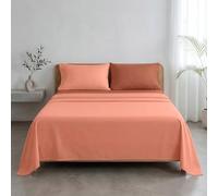 Ruggeri - Completo Letto Matrimoniale - 100% Morbida Microfibra di Alta Qualità - Federe + 1 Lenzuolo con Angoli + 1 Lenzuolo Sopra - Collezione Everyday (Arancione Bicolor, Matrimoniale)