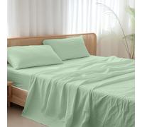 Ruggeri - Completo Letto Matrimoniale - 100% Morbida Microfibra di Alta Qualità - Federe + 1 Lenzuolo con Angoli + 1 Lenzuolo Sopra - Collezione Everyday (Verde, Matrimoniale)