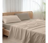 Ruggeri - Completo Letto Matrimoniale - 100% Morbida Microfibra di Alta Qualità - Federe + 1 Lenzuolo con Angoli + 1 Lenzuolo Sopra - Collezione Everyday (Tortora Bicolor, Matrimoniale)