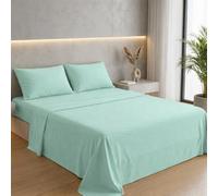 Ruggeri Completo Letto Matrimoniale in Microfibra Morbida, Set 4 Pezzi con Lenzuolo Sopra 240x280 cm, Lenzuolo con Angoli 170x195 cm e 2 Federe 50x80 cm, Traspirante e Resistente (Verde Acqua)