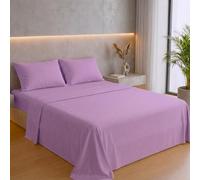 Ruggeri Completo Letto Matrimoniale in Microfibra Morbida, Set 4 Pezzi con Lenzuolo Sopra 240x280 cm, Lenzuolo con Angoli 170x195 cm e 2 Federe 50x80 cm, Traspirante e Resistente (Viola)