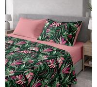 Ruggeri - Completo Letto Matrimoniale - 100% Morbida Microfibra di Alta Qualità | 2 Federe + 1 Lenzuolo con Angoli + 1 Lenzuolo Sopra - Collezione Everyday (Floreale Nero e Rosa, Matrimoniale)